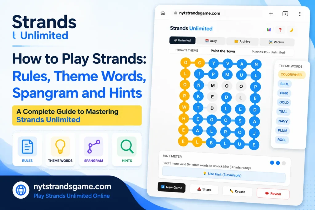 How to Play Strands: Rules, Theme Words, Spangram and Hints Guide